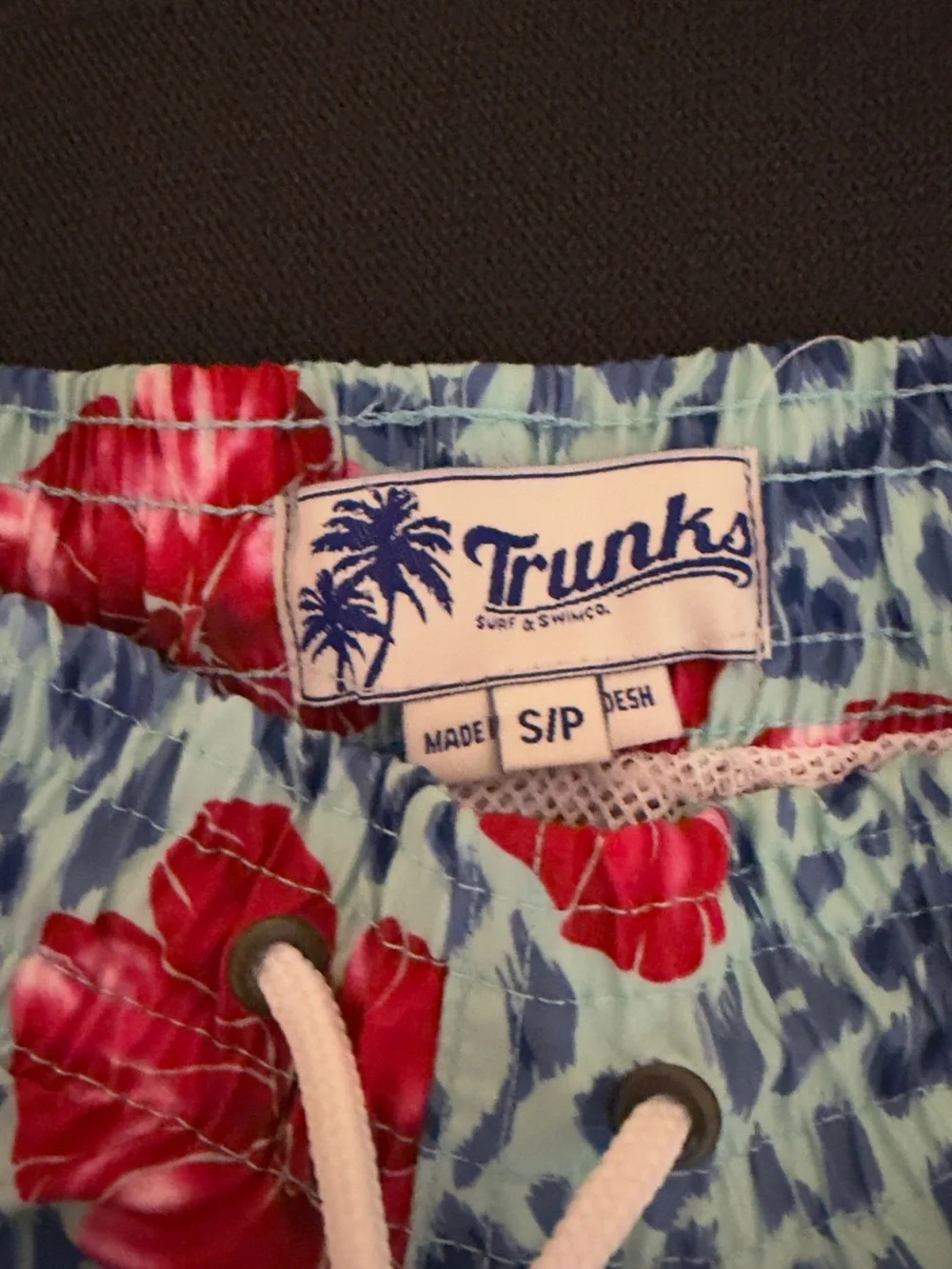 Hurley Light Blue Swim Trunks with Red Floral Print